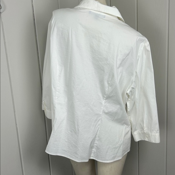 Lafayette 148 New York White Button Down Shirt top plus size 20 - Picture 3 of 7